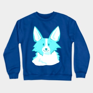 Blue Adorable Corgi Face Crewneck Sweatshirt